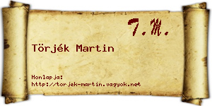 Törjék Martin névjegykártya