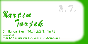 martin torjek business card